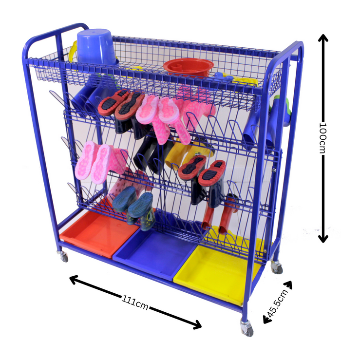 Mobile Welly Boot Storage Trolley