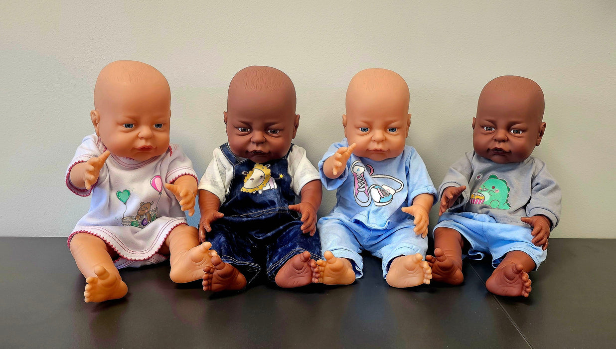 Set of 4 Dolls with Sleep-suits