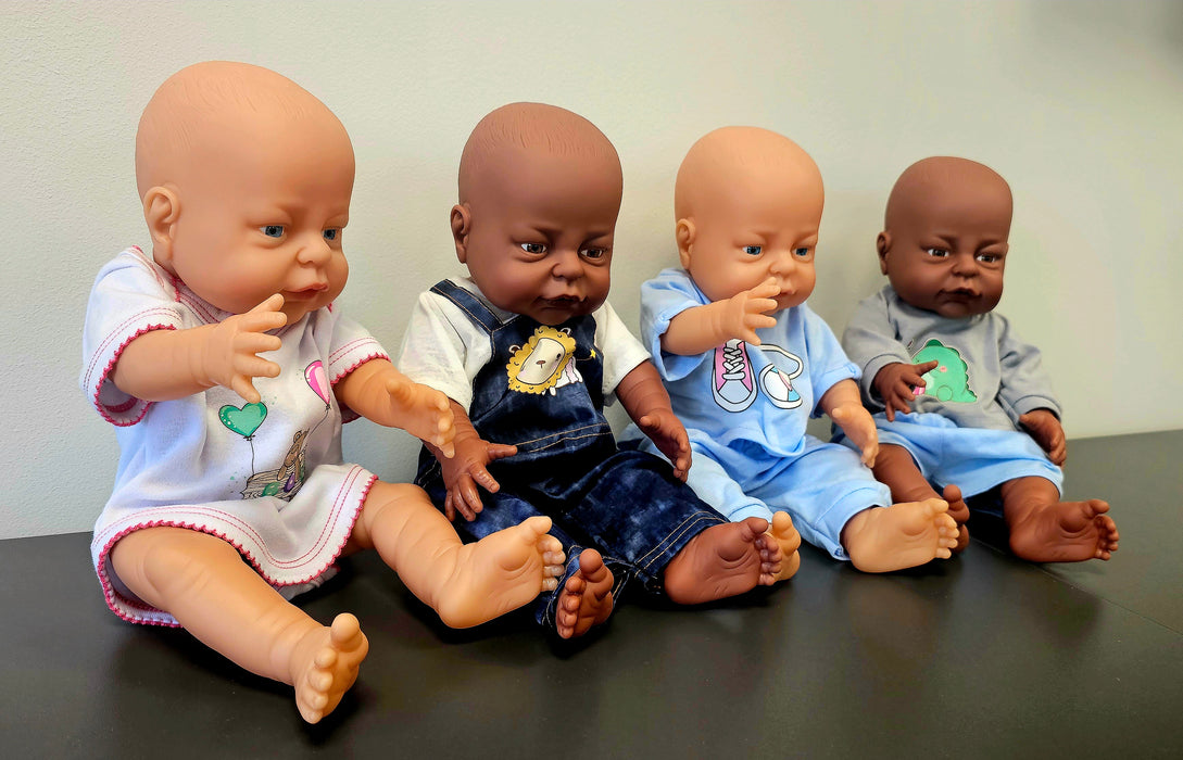 Set of 4 Dolls with Sleep-suits