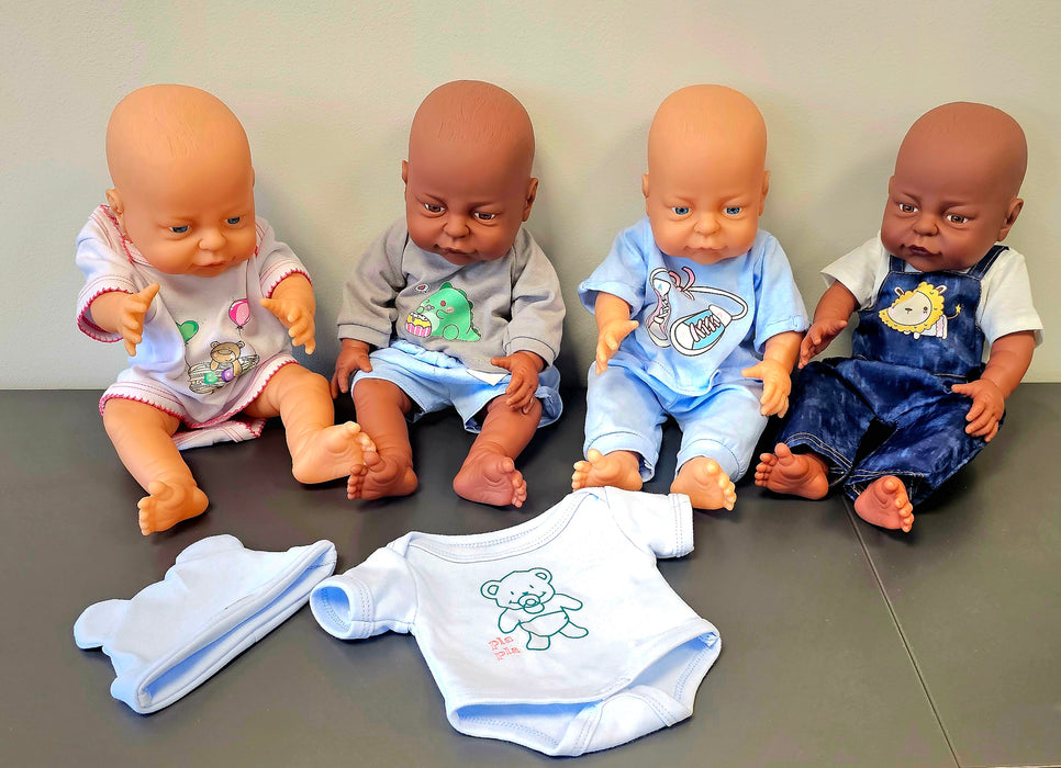 Set of 4 Dolls with Sleep-suits