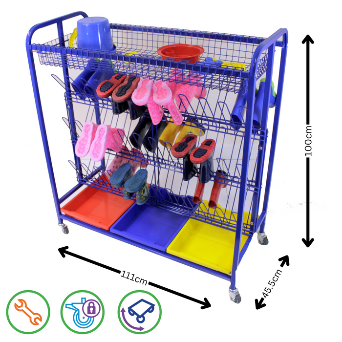 Mobile Welly Boot Storage Trolley