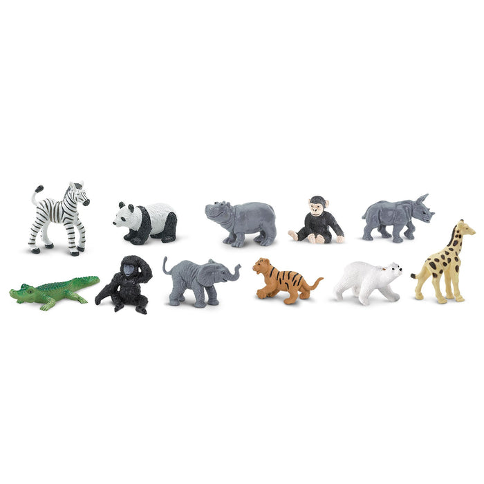 Wooden Zoo & Zoo Babies Set 12pcs