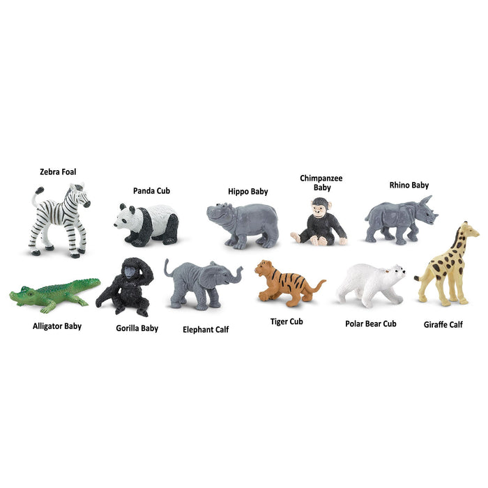 Wooden Zoo & Zoo Babies Set 12pcs