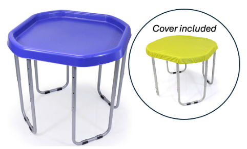 Tuff Tray (70cm), Stand and Waterproof Cover - Blue tray and yellow cover