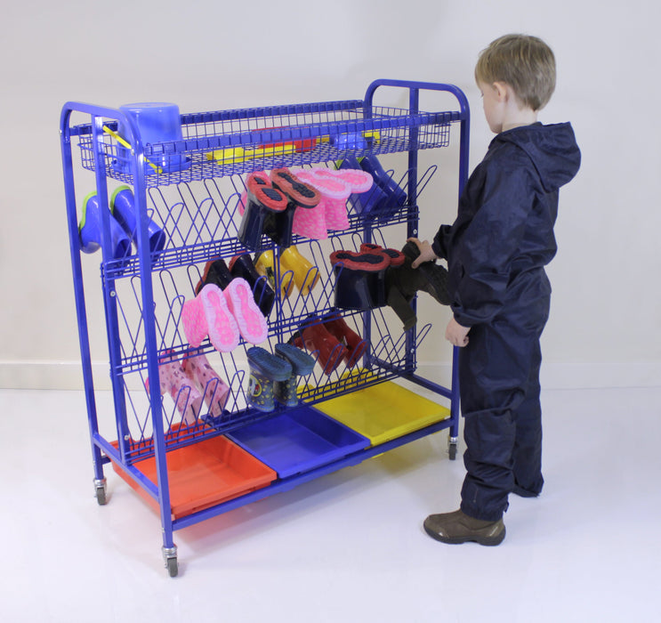 Mobile Welly Boot Storage Trolley