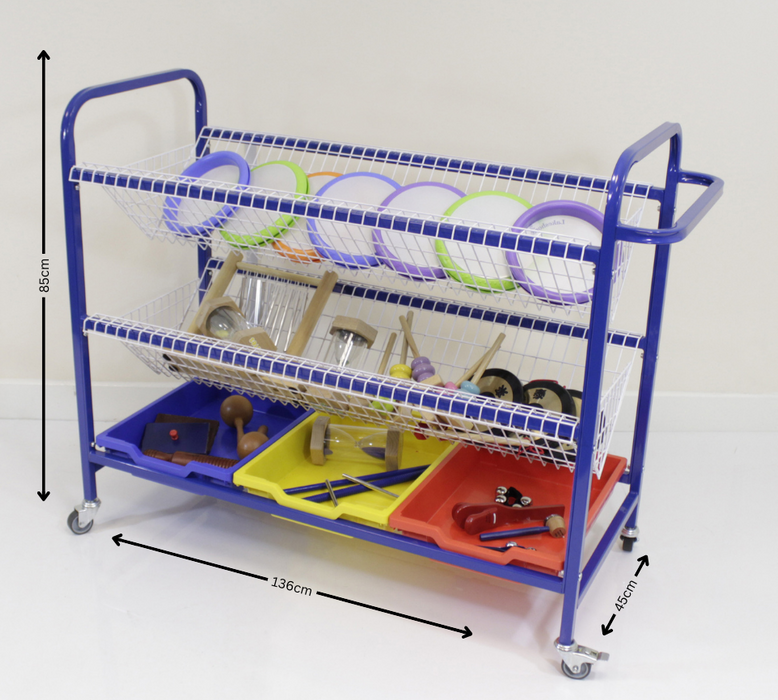 Music Storage Trolley With Gratnells Tray