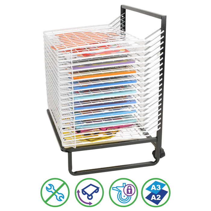 20 Shelf Spring Loaded Floor Art Drying Rack