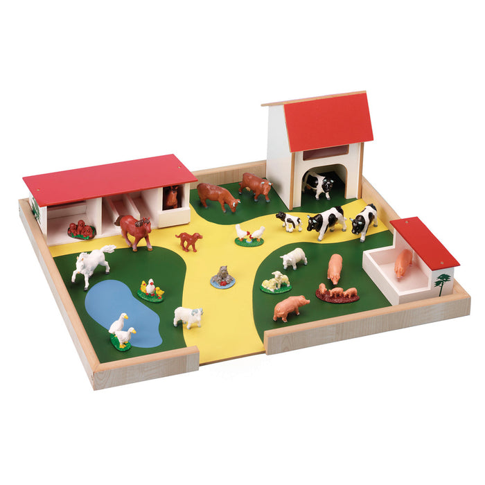 Wooden Farm & Farm Animals Set