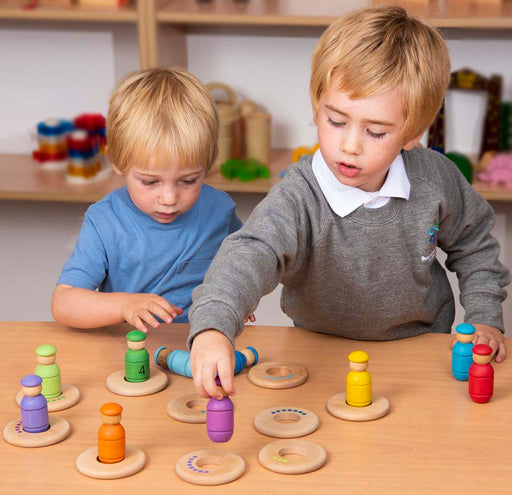 Children playing with Sorting Number Figures