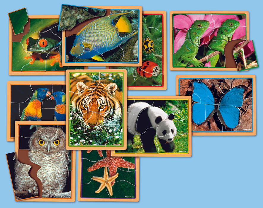 ANIMALS UP CLOSE PUZZLE SET - REDUCED TO CLEAR!