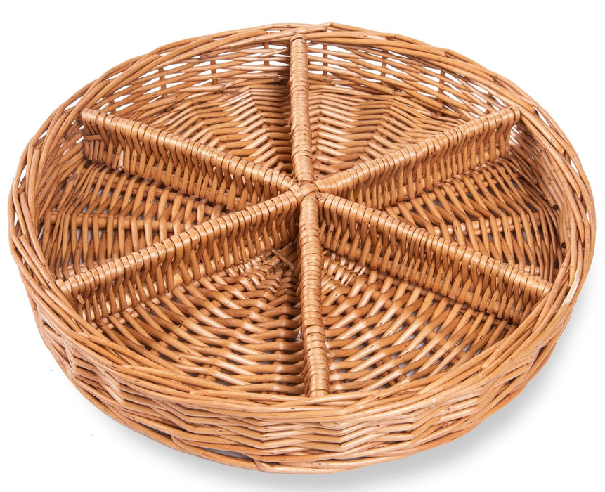 Round Wicker Tray - 6 Sections