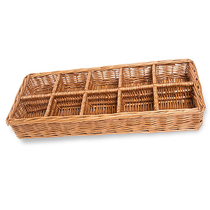 Wicker Sectional Basket - 10 Sections