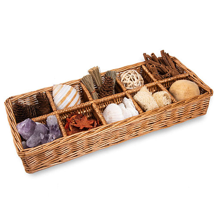 Wicker Sectional Basket - 10 Sections