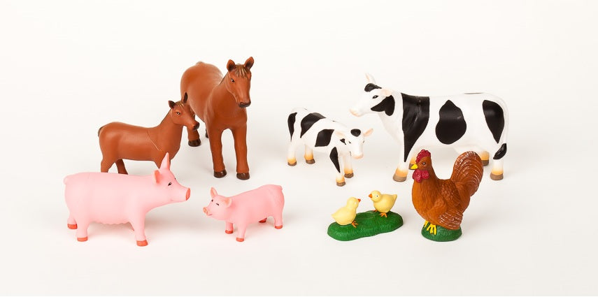 Set of 8 Farm Animal Toys for Kids Reduced To Clear Educational Toys