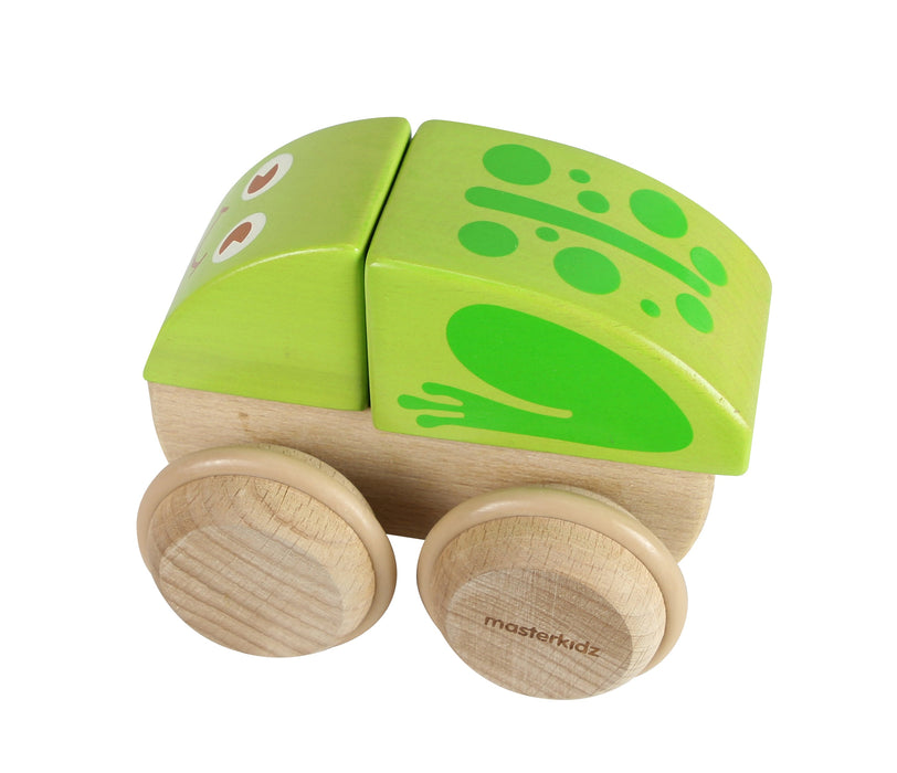 Wooden Beeping Push Along Frog