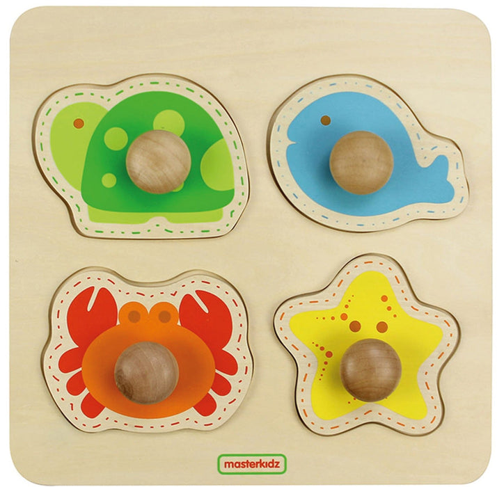 Wooden Marine Creatures Knob Puzzle