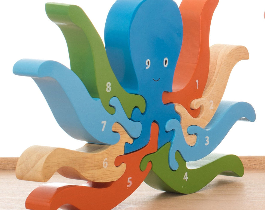 Wooden Octopus Number Puzzle