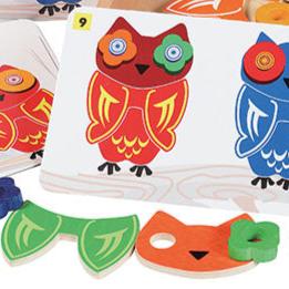 Mix and Match Owls Game in Wooden Box - REDUCED TO CLEAR!