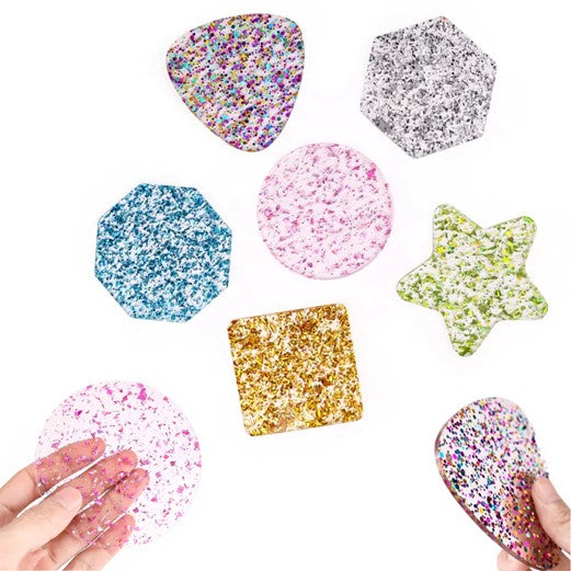 Glitter Acrylic Shapes 6 pcs