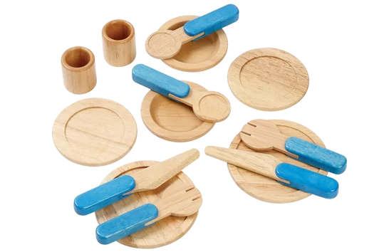 Wooden Tableware Set For 4