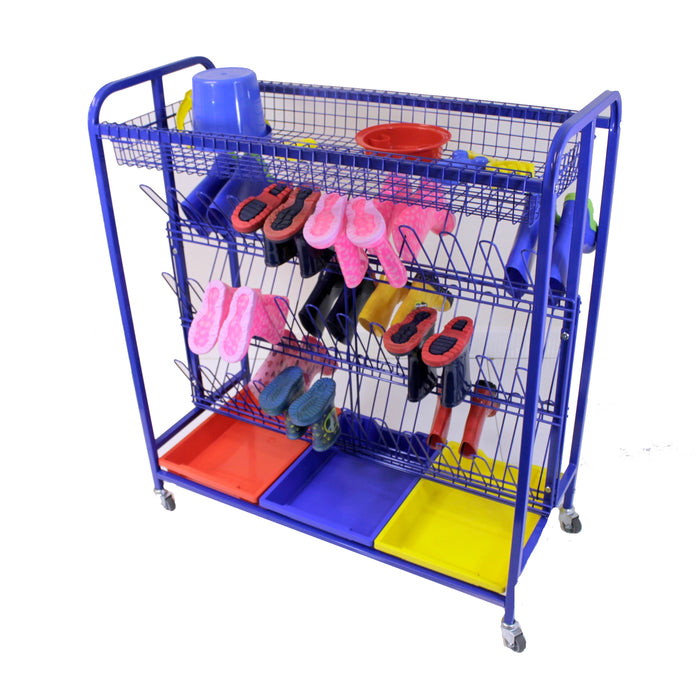 Mobile Welly Boot Storage Trolley