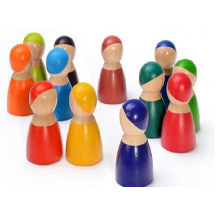 Wooden Rainbow Dolls Set