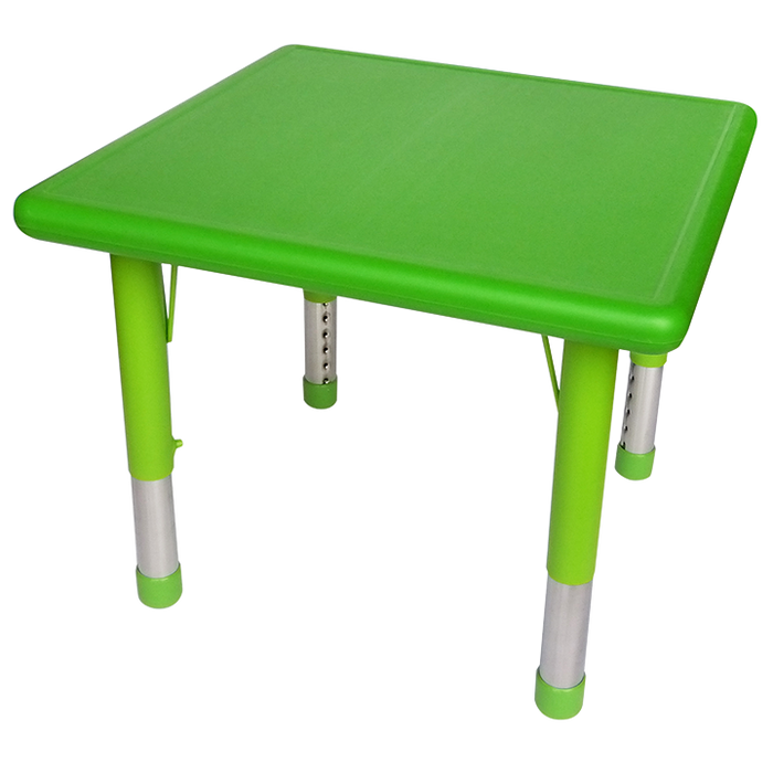 Green Square Plastic Table - Adjustable Legs