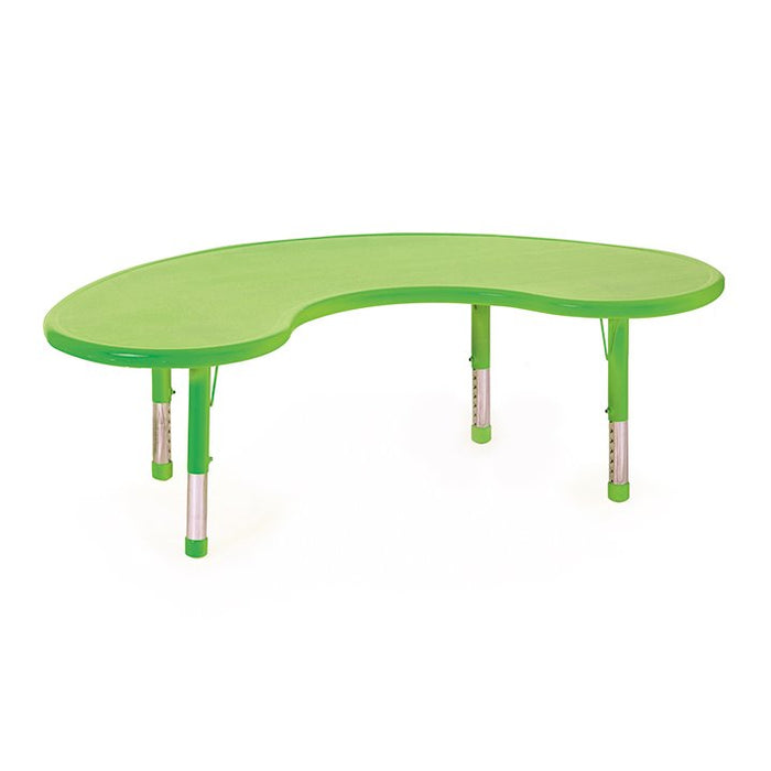 Plastic Horseshoe Table with Adjustable Legs Green